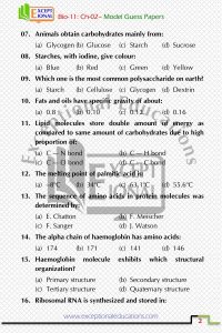 Bio-11, Ch-02, Model Paper Wh 2